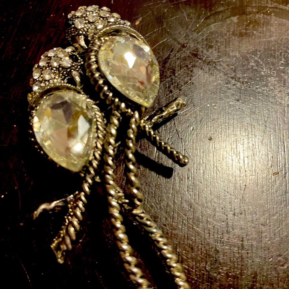 Lovebirds crystal broach